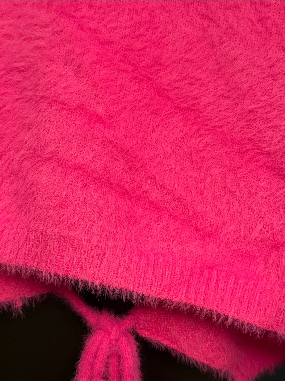 Fuzzy Cropped Altar’d State Sweater - Hot Pink M - Picture 3 of 6